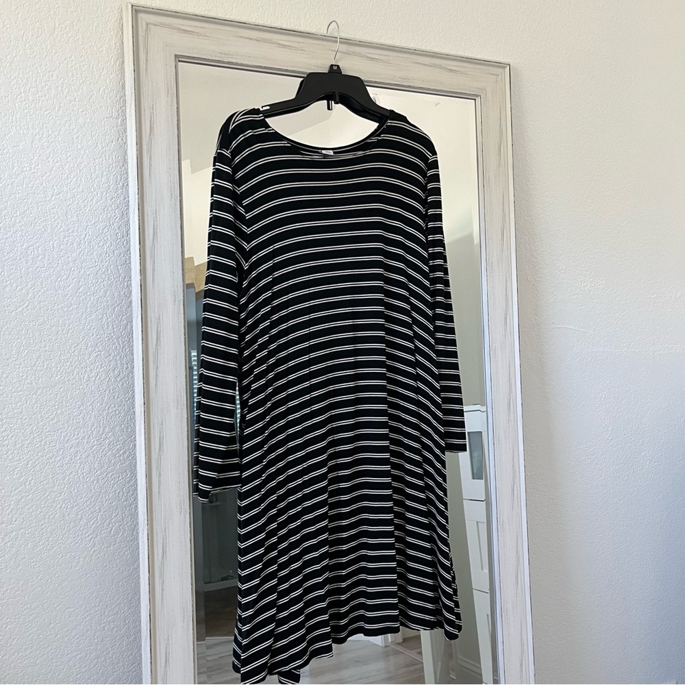 Striped Long-sleeve Dress